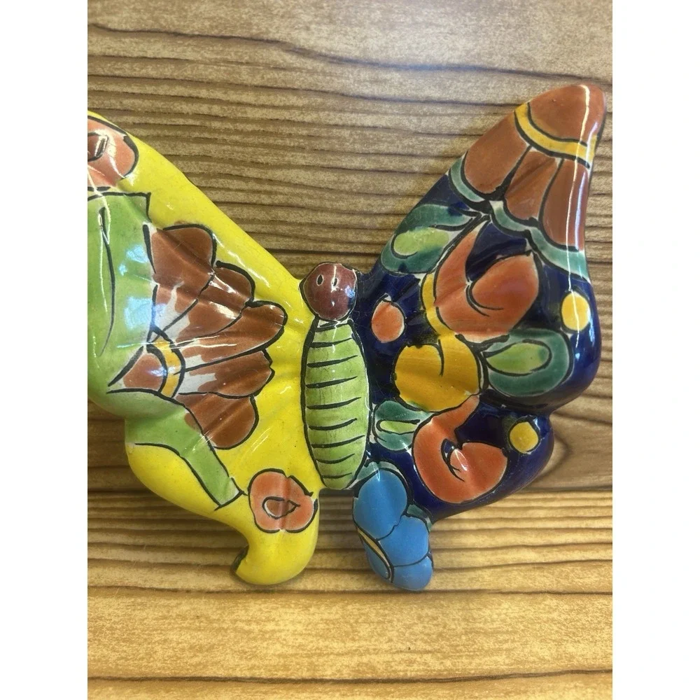 Mexican Talavera Ceramic Butterfly Hand‎ Painted Wall Hanging Decor